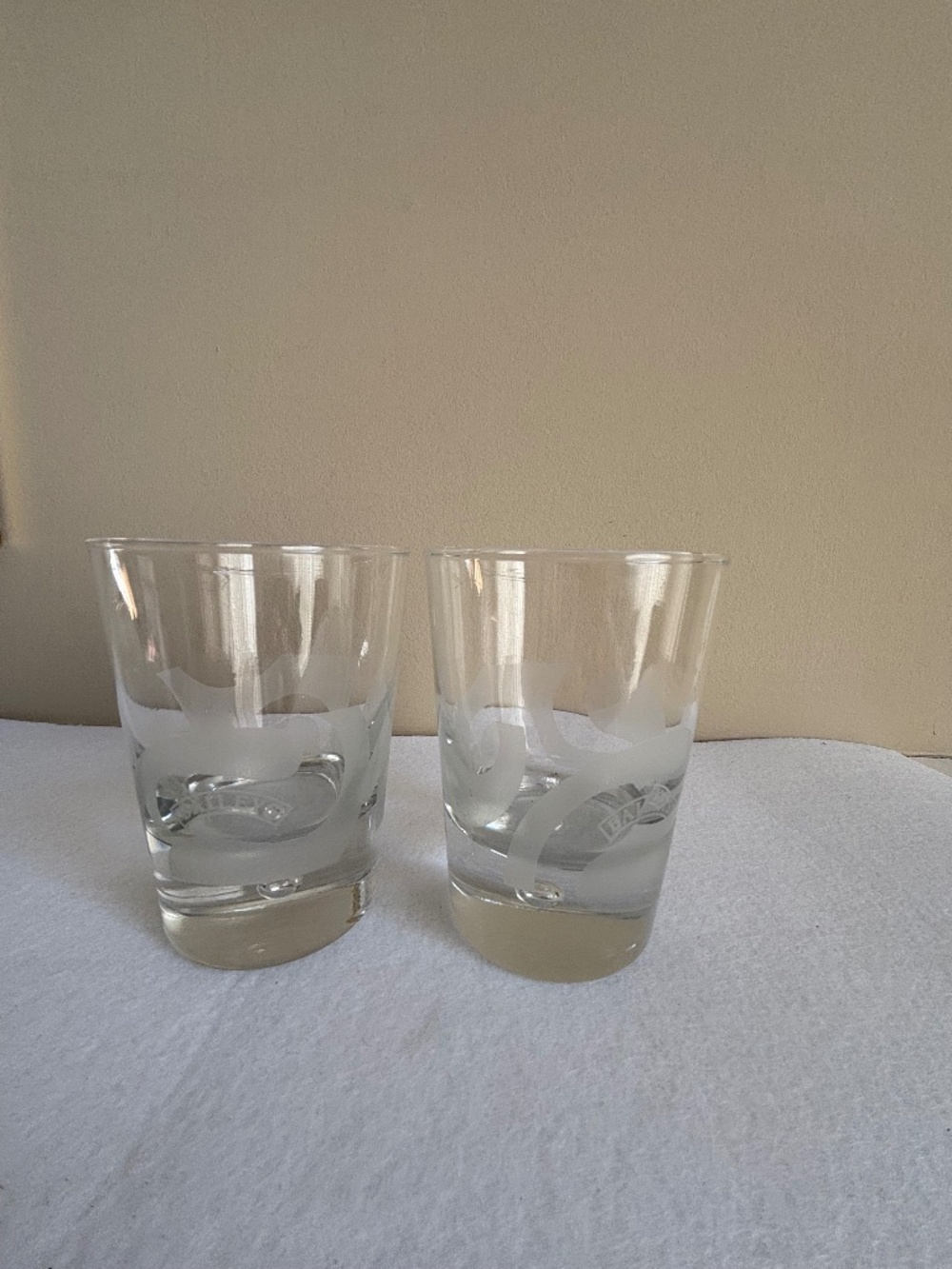 Two Baileys' Etched Tumbler Glasses